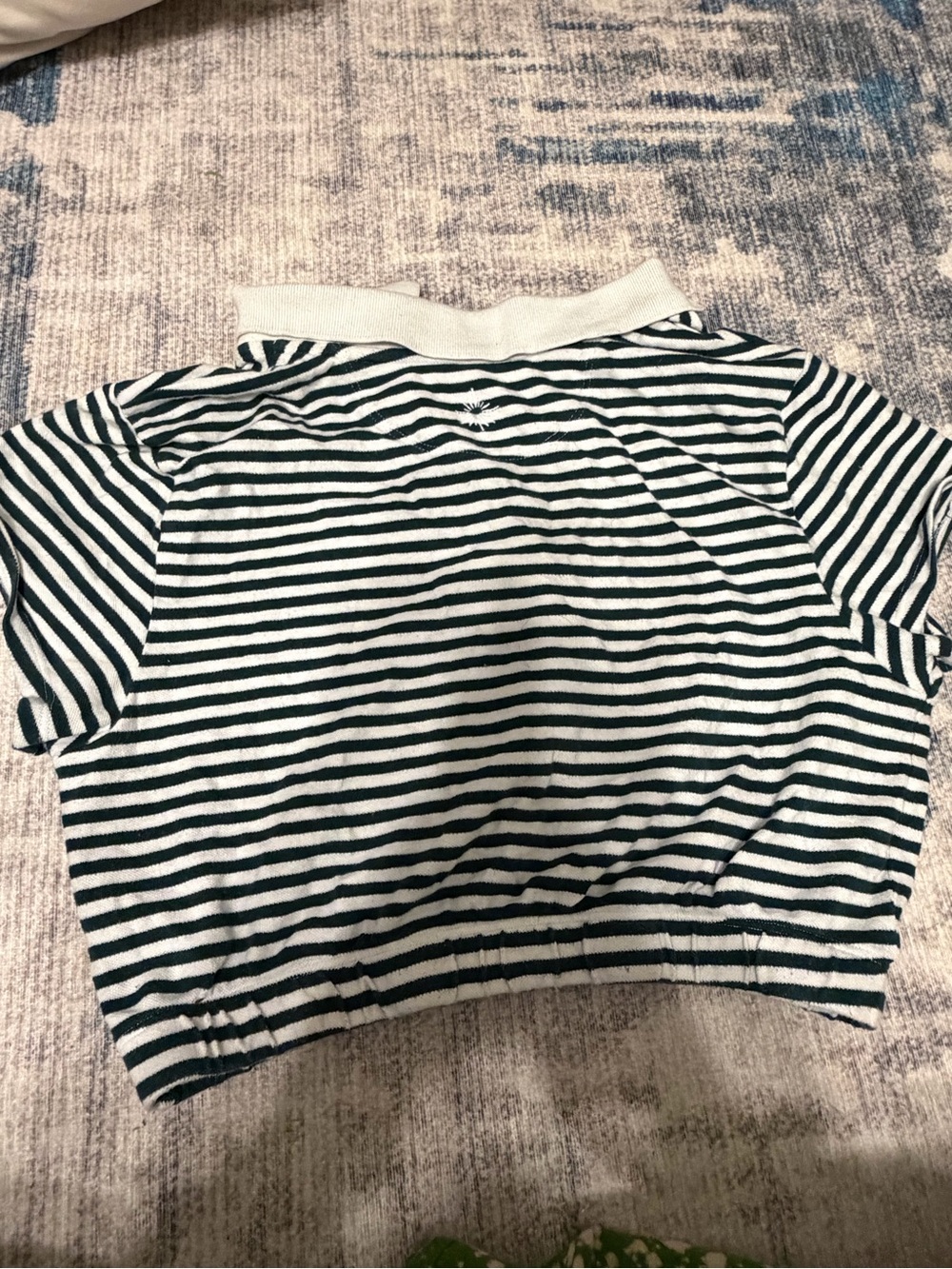 Aerin Green & White Striped  Polo